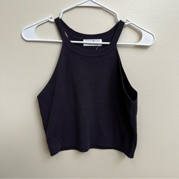 Women’s large sweater tank dark grey high neck and cropped - Picture 1 of 4